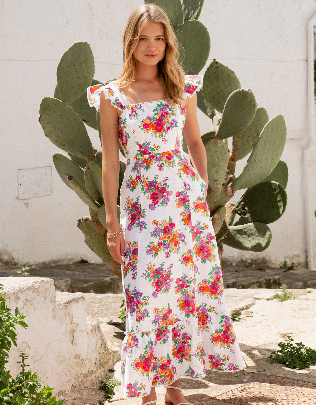 Pink City Prints Vintage Bouquet Mae Dress