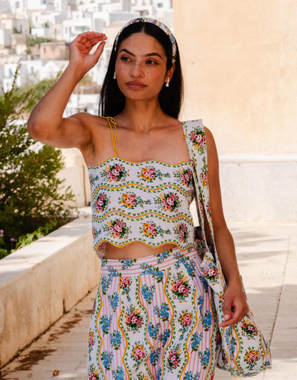 Pink City Prints Vintage Bouquet Sicily Skirt