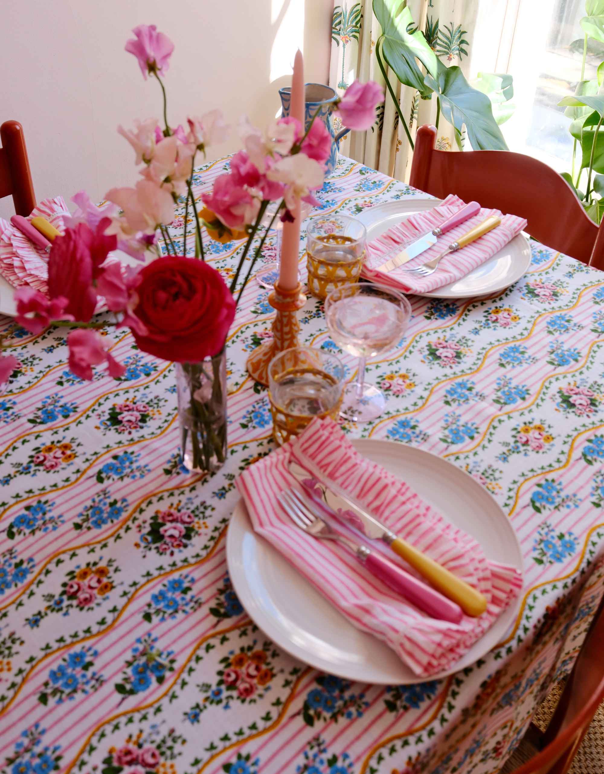 Pink City Prints Vintage Bouquet Tablecloth