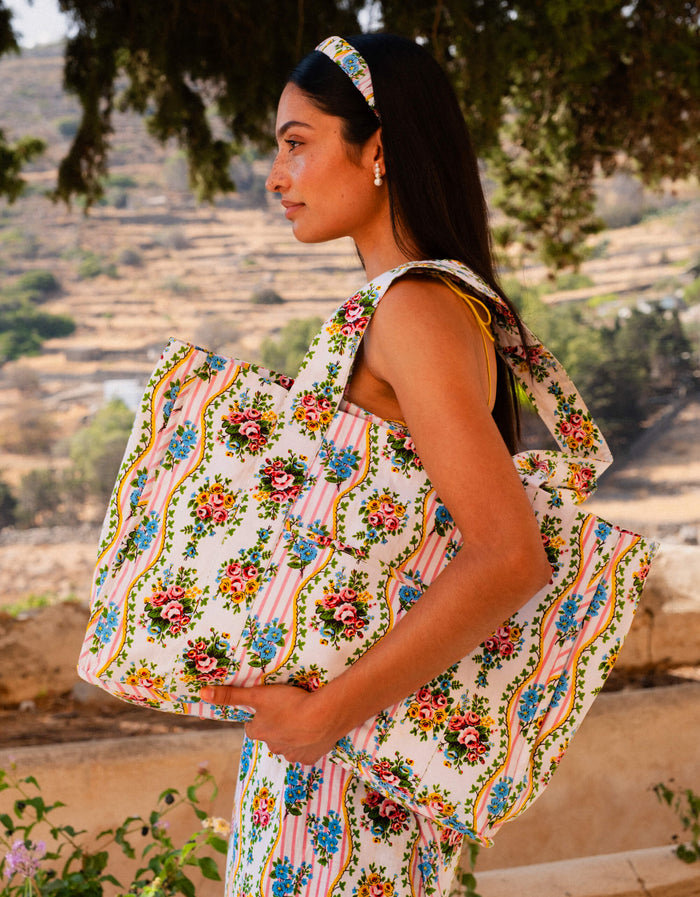 Pink City Prints Vintage Bouquet Tote Bag