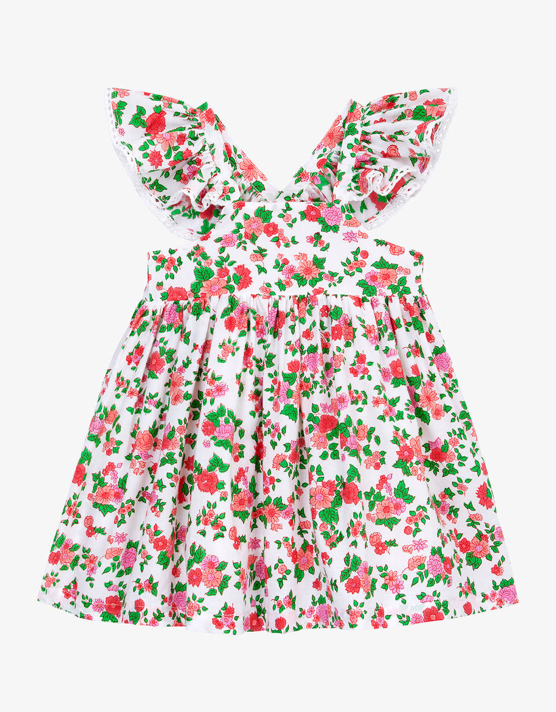 Pink City Prints Vintage Ditsy Flutter Dress
