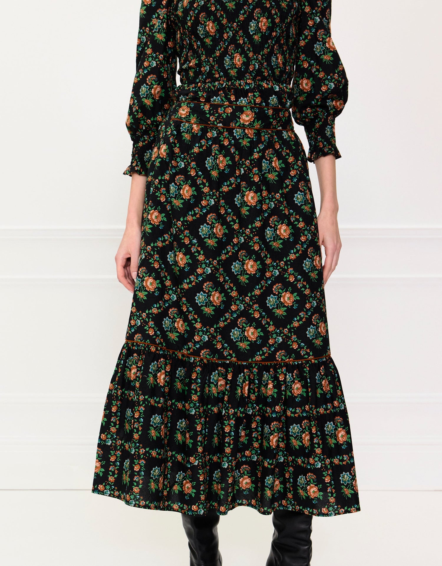 Pink City Prints Vintage Trellis Mabel Skirt