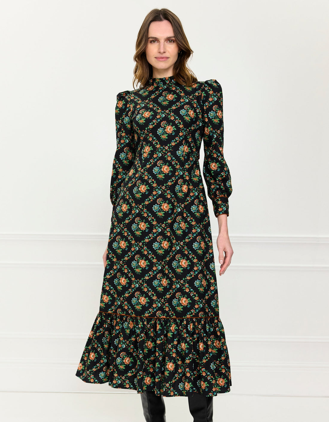 Pink City Prints Vintage Trellis Petworth Dress