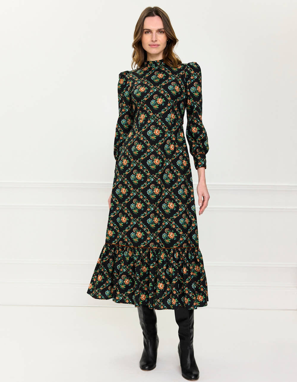 Pink City Prints Vintage Trellis Petworth Dress